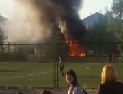  Автобус загорелся возле школы в Экибастузе