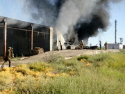 В Туркестане горел склад с ватой и салфеткам