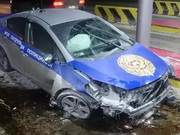 В Алматы патрульная машина попала в ДТП по дороге на 