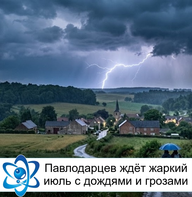 Павлодарцев ждёт жаркий июль с дождями и грозами